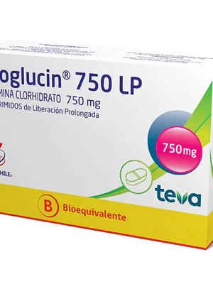 Hipoglucin LP (B) Metformina 750 mg  30 Comprimidos.