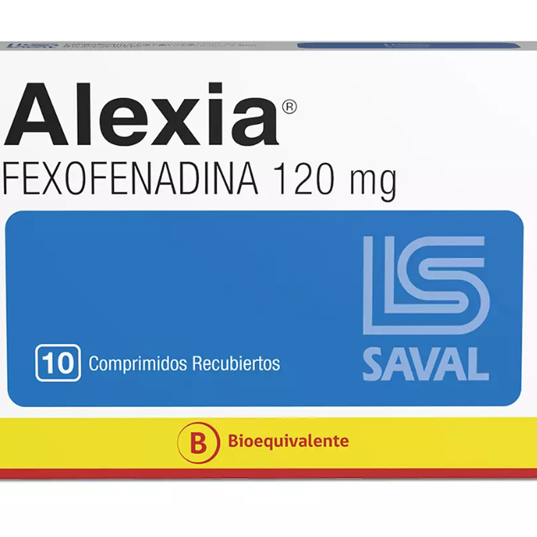 Alexia (B) Fexofenadina 120mg 10 Comprimidos Recubiertos. 1
