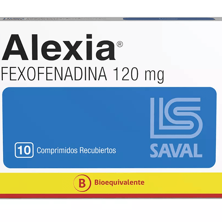 Alexia (B) Fexofenadina 120mg 10 Comprimidos Recubiertos. 1