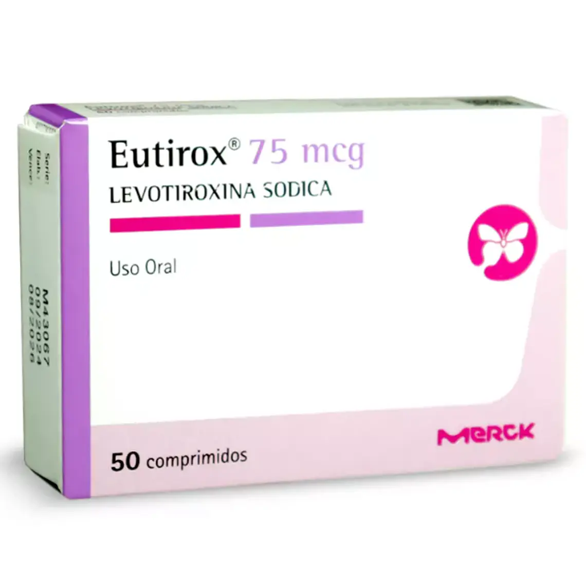 Eutirox Levotiroxina 75 mcg  50 Comprimidos. 1