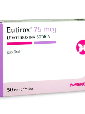 Eutirox Levotiroxina 75 mcg  50 Comprimidos.