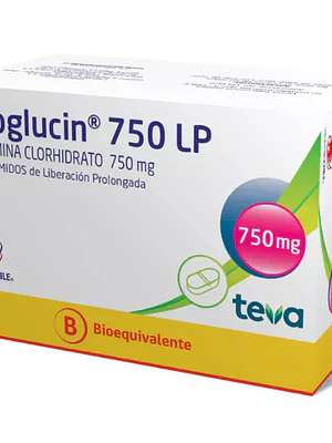 Hipoglucin LP (B) Metformina 750 mg 60 Comprimidos.