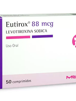 Eutirox Levotiroxina 88 mcg 50 Comprimidos.