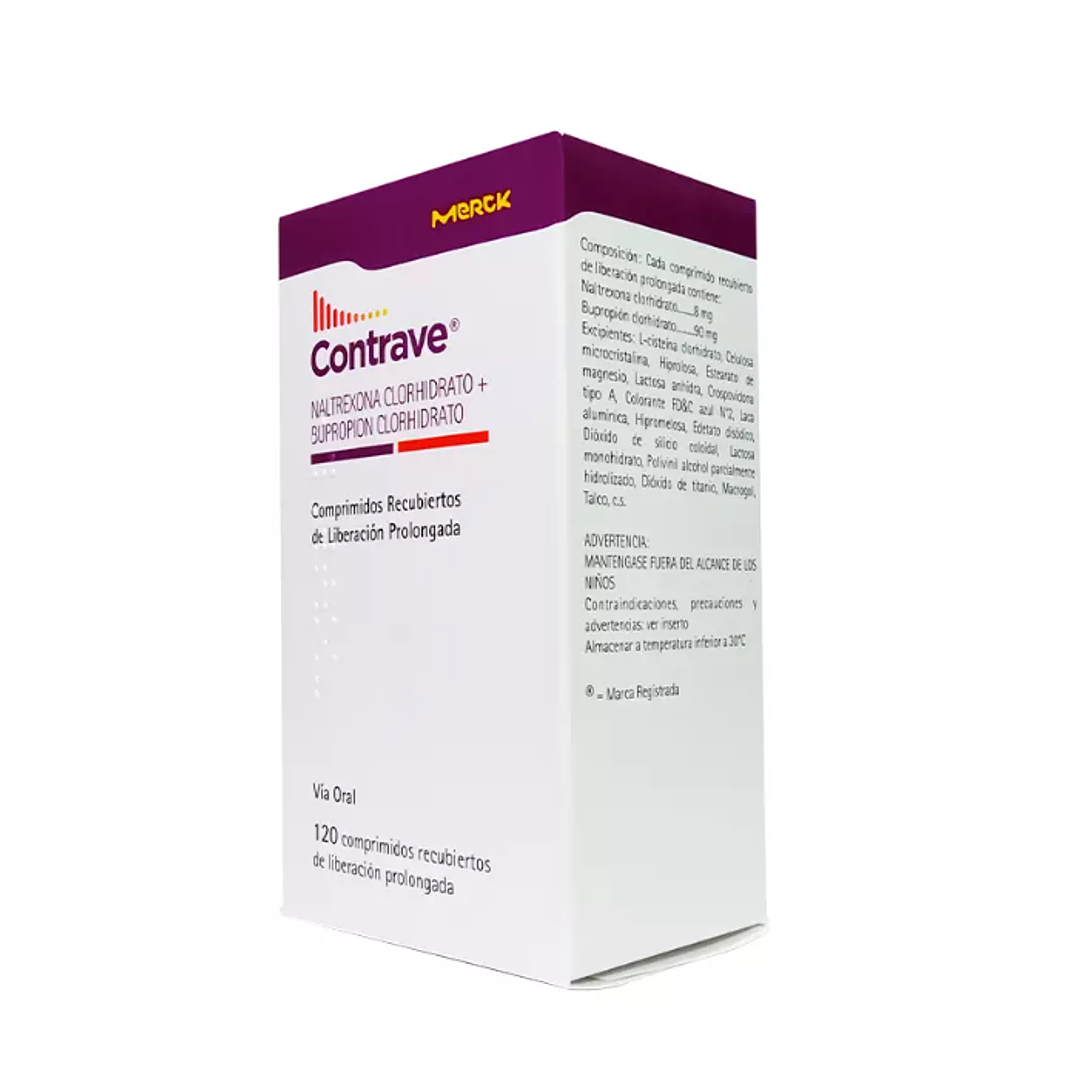 Contrave Bupropion / Naltrexona 120 Comprimidos Prolongados 1