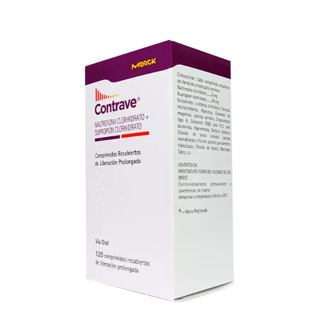 Contrave Bupropion, Naltrexona 120 Comprimidos recubiertos. 1