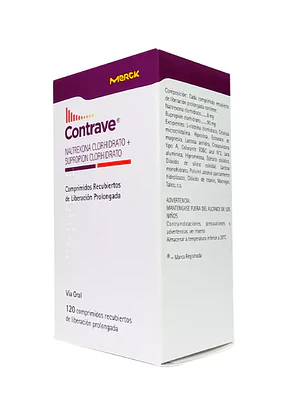 Contrave Bupropion, Naltrexona 120 Comprimidos recubiertos.