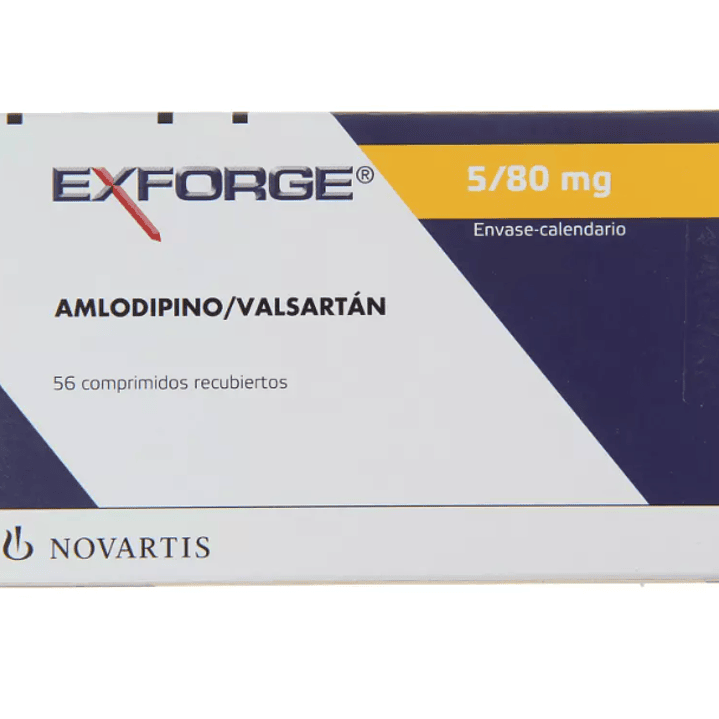 Exforge 5/80 mg Amlodipino / Valsartán 56 Comprimidos recubiertos. 1