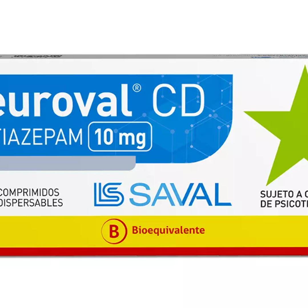 Neuroval CD Clotiazepam 10mg 30 Comprimidos Dispersables (Disponible solo para compra en Local) 1