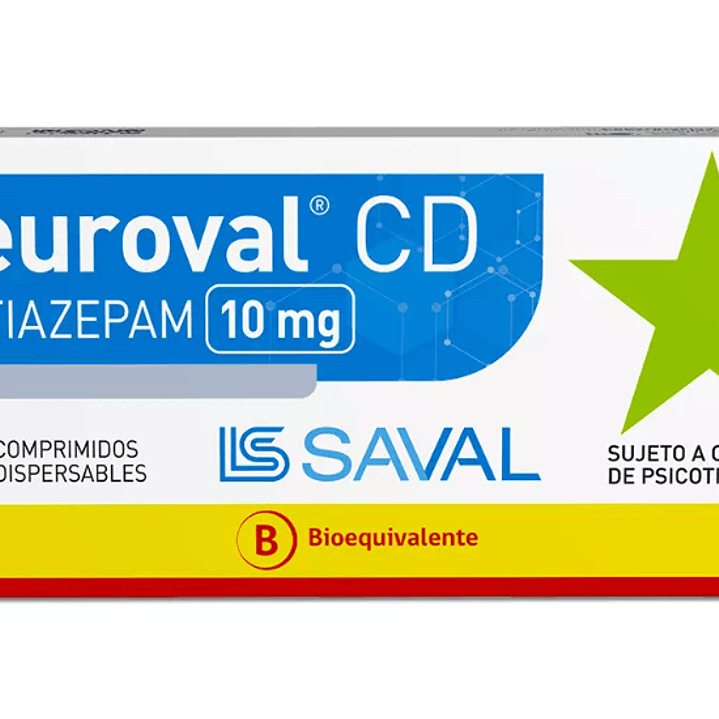 Neuroval CD Clotiazepam 10mg 30 Comprimidos Dispersables (Disponible solo para compra en Local) 1