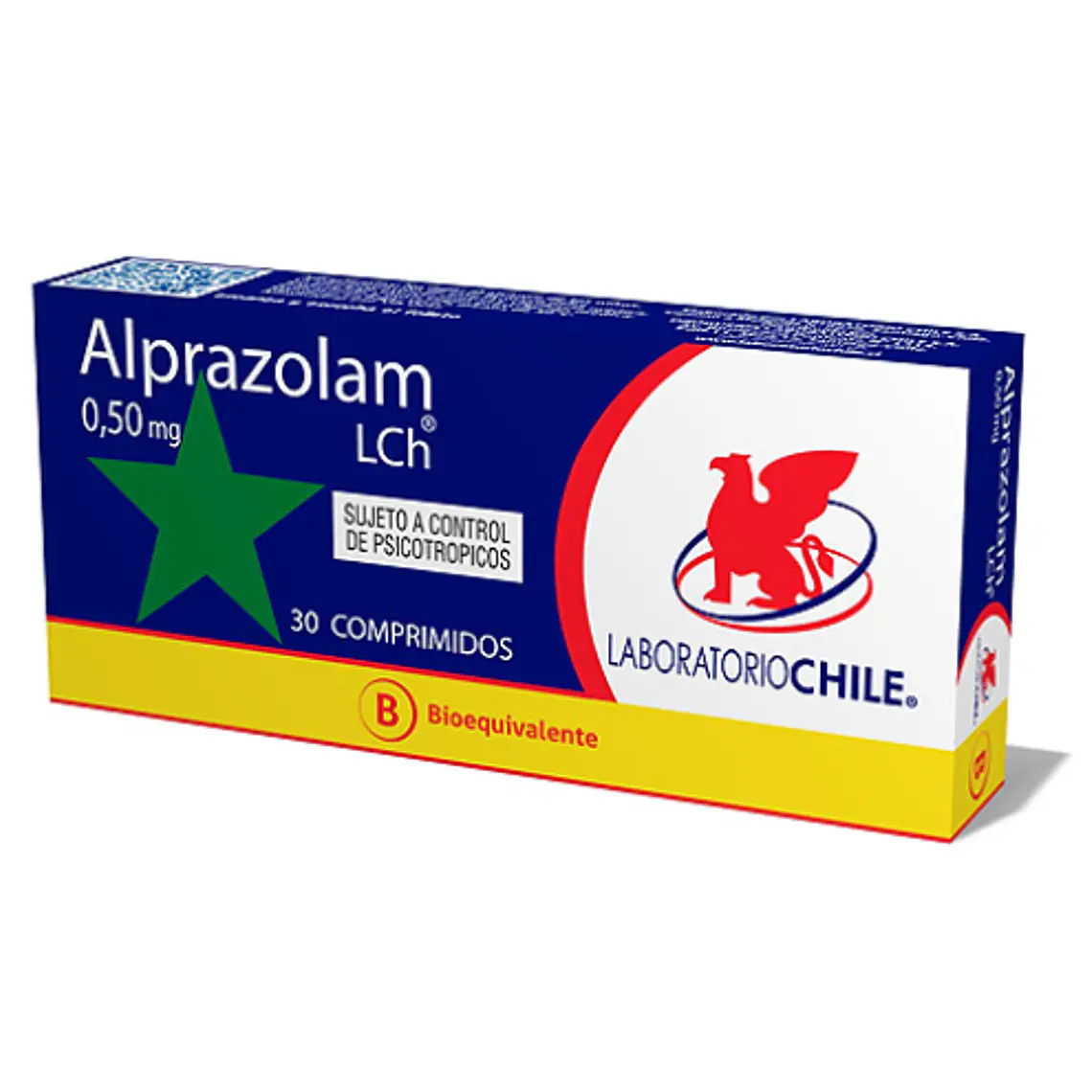 Alprazolam (B) 0,50 mg 30 Comprimidos. Medicamento controlado, venta presencial. 1