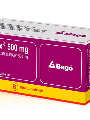 Glicenex (B) Metformina 500 mg 30 Comprimidos recubiertos.