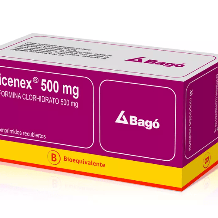 Glicenex (B) Metformina 500mg 30 Comprimidos Recubiertos 1
