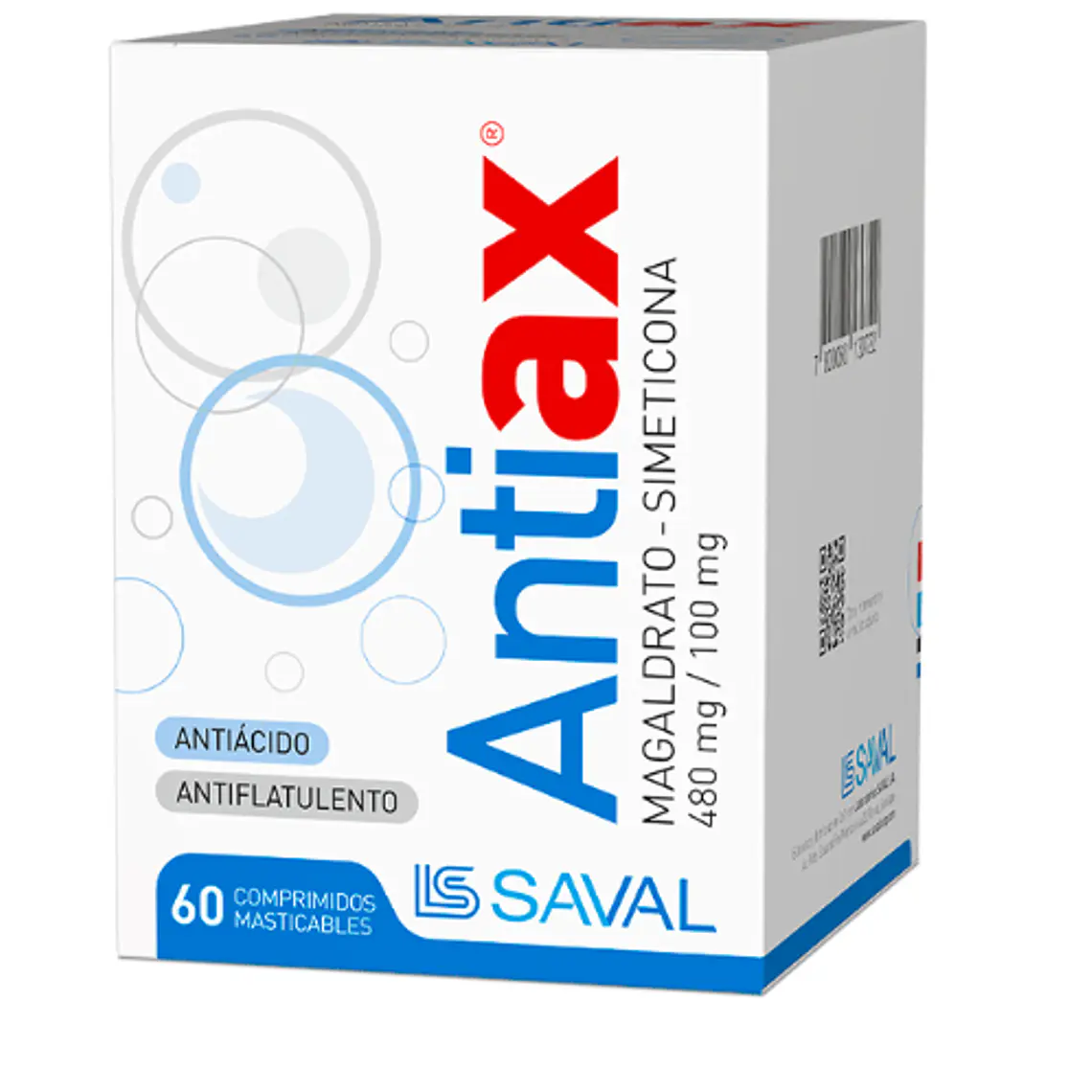 Antiax Simeticona, Magaldrate 60 Comprimidos masticables. 1