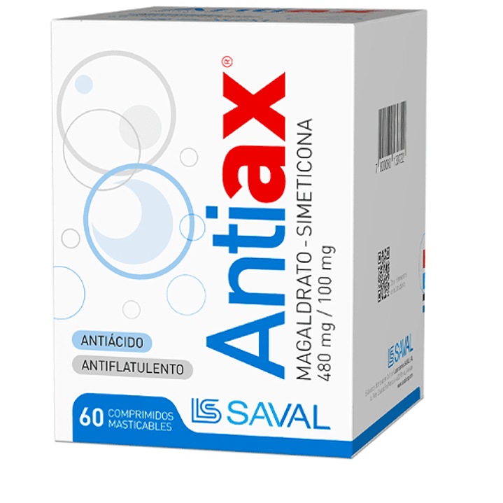 Antiax Simeticona / Magaldrate 60 Comprimidos Masticables 1