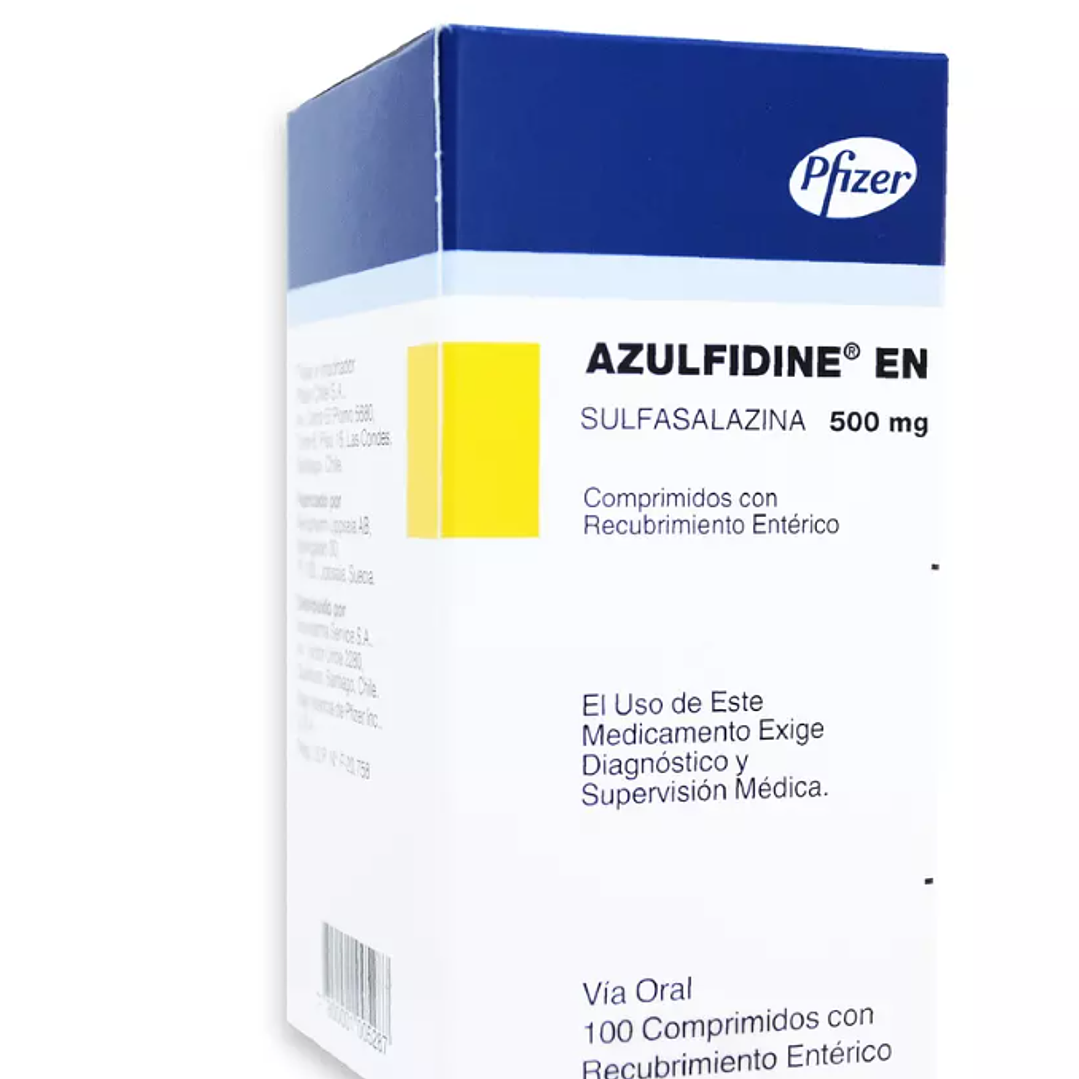 Azulfidine EN Sulfasalazina 500mg 100 Comprimidos Recubiertos 1