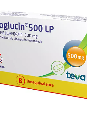 Hipoglucin LP (B) Metformina 500 mg 30 Comprimidos.
