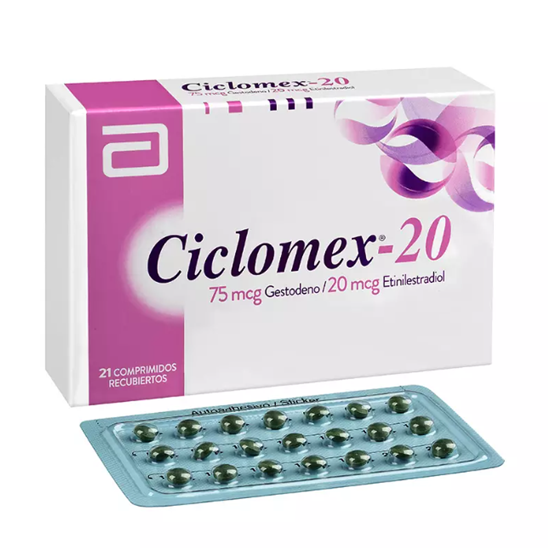 Ciclomex-20 Gestodeno 21 Comprimidos Recubiertos 1