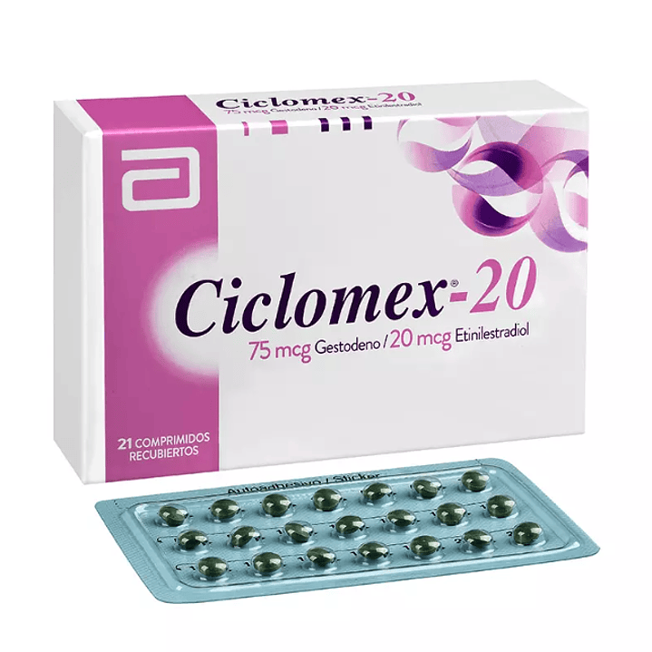 Ciclomex-20 Gestodeno 21 Comprimidos Recubiertos 1