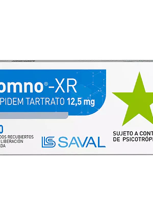 Somno XR Zolpidem 12,5 mg 30 Comprimidos recubiertos. Medicamento controlado, venta presencial.