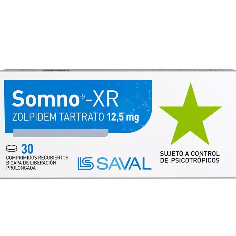 Somno XR Zolpidem 12,5 mg 30 Comprimidos recubiertos. Medicamento controlado, venta presencial. 1