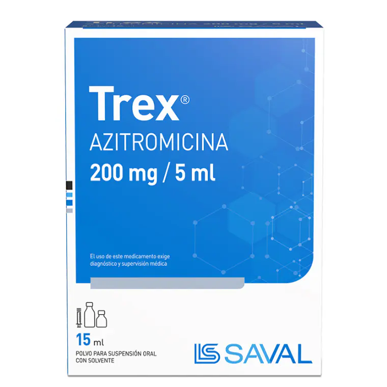 Trex Azitromicina 200 mg /5 ml Suspensión oral 15 ml. 1