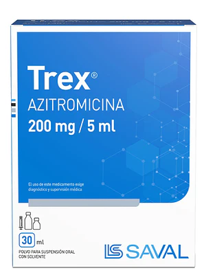 Trex Azitromicina 200 mg /5 ml Suspensión oral 30 ml.