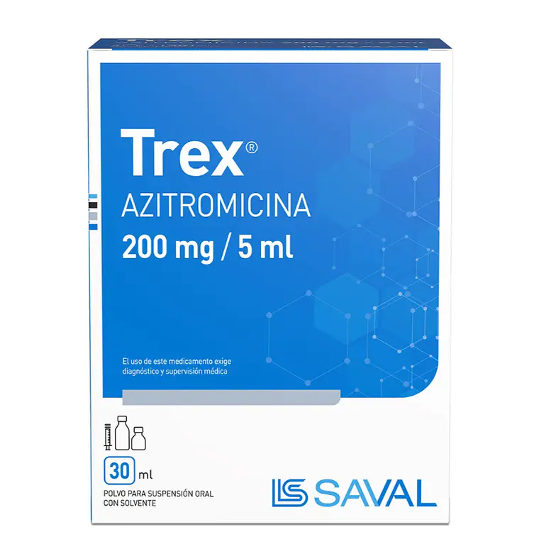 Trex Azitromicina 200 mg /5 ml Suspensión oral 30 ml. 1