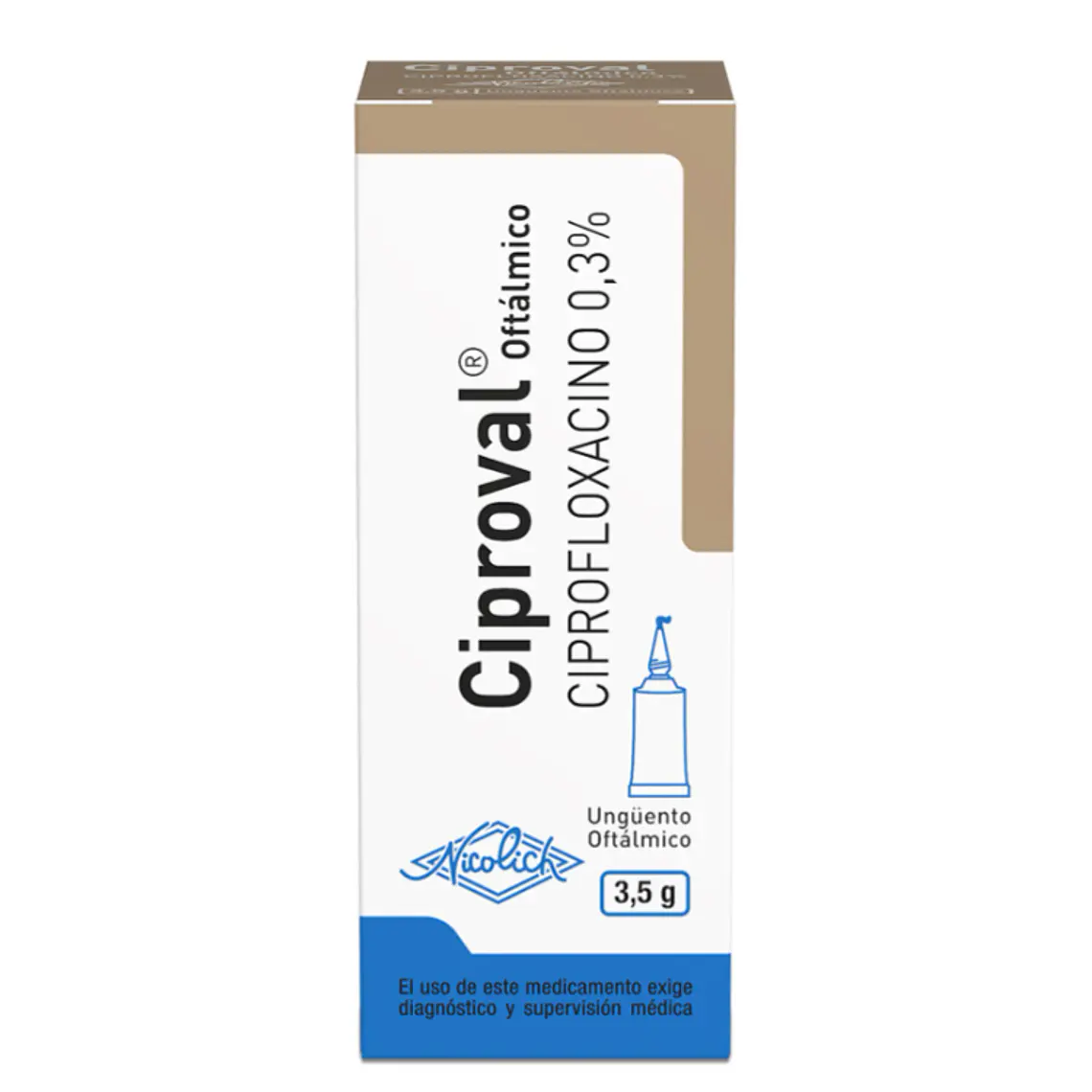Ciproval  Ciprofloxacino 0,3 % Ungüento oftálmico 3,5 g. 1