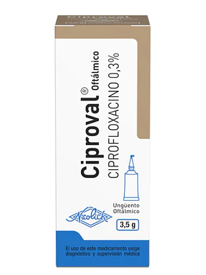 Ciproval  Ciprofloxacino 0,3 % Ungüento oftálmico 3,5 g.