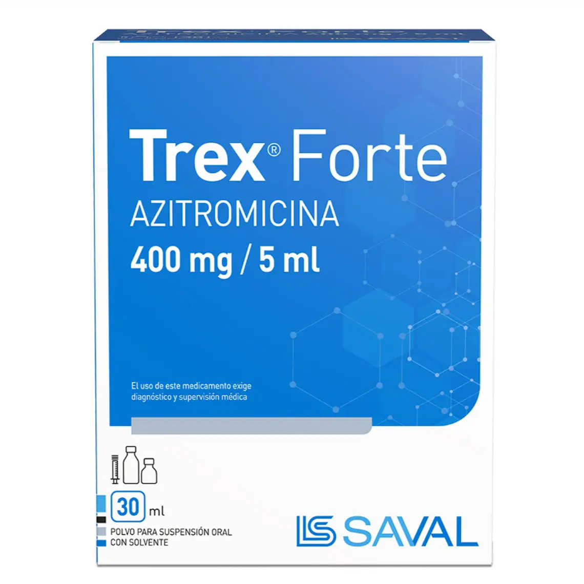Trex Forte Azitromicina 400 mg /5 ml Suspensión oral 30 ml. 1
