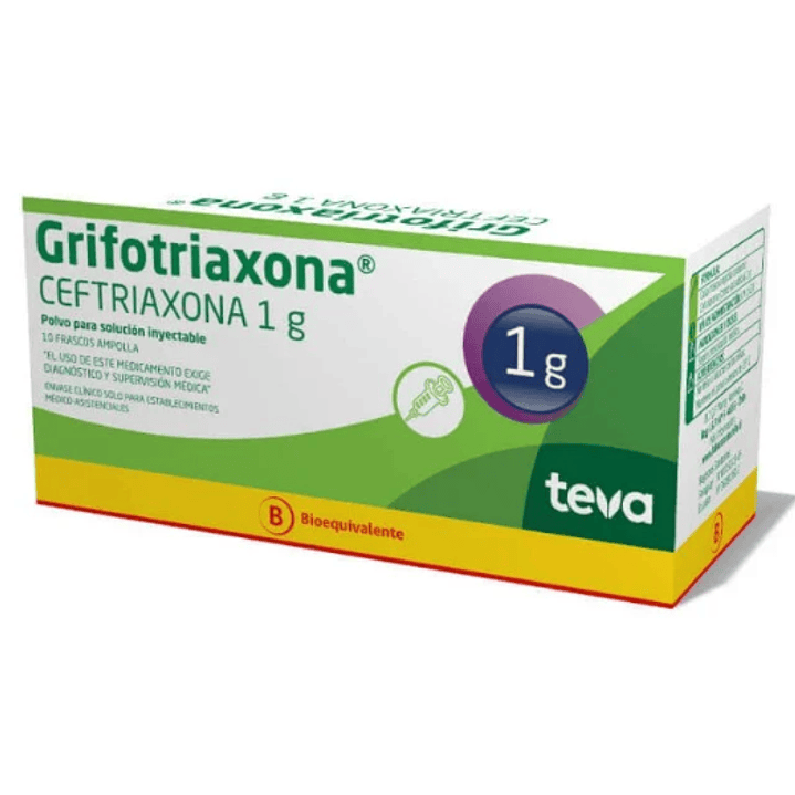Grifotriaxona Ceftriaxona 1 gr, 10 ampollas 1