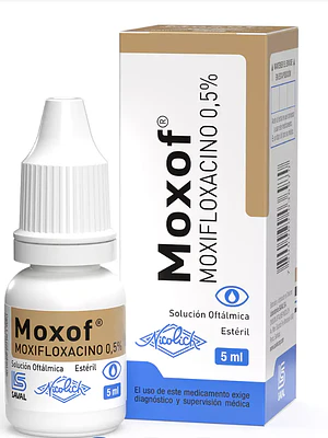 Moxof Moxifloxacino 0,5 % Solución oftálmica 5 ml.
