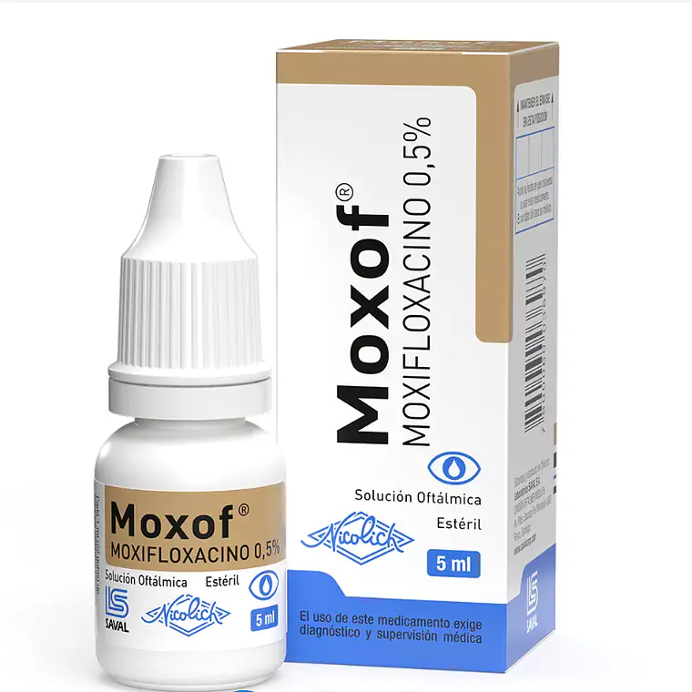 Moxof Moxifloxacino 0,5 % Solución oftálmica 5 ml. 1