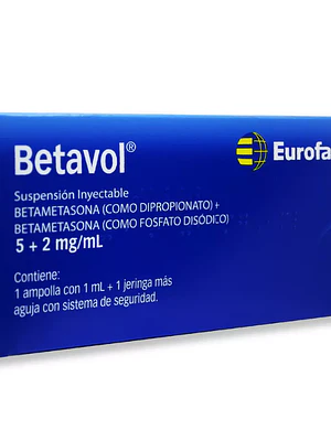 Betavol Betametasona 5+2 mg/ml  Solución inyectable 1 Ampolla.