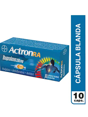 Actron RA Ibuprofeno 200 mg 10 Cápsulas blandas.