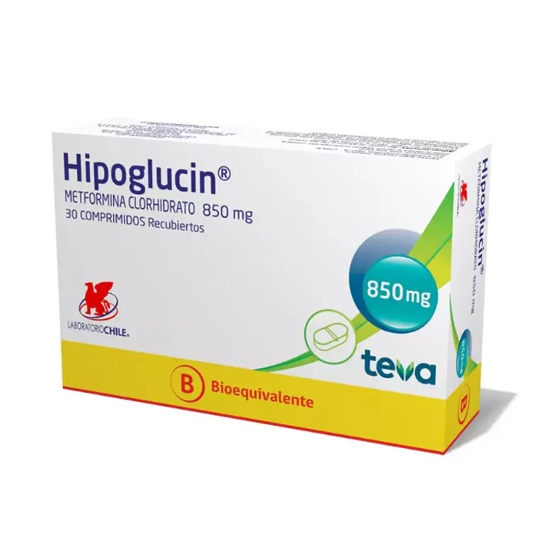 Hipoglucin (B) Metformina 850 mg 30 Comprimidos recubiertos. 1