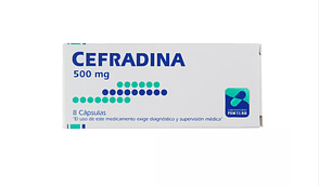 Cefradina 500 mg 8 Cápsulas