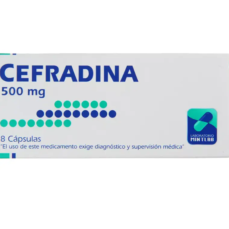 Cefradina 500 mg 8 Cápsulas. 1