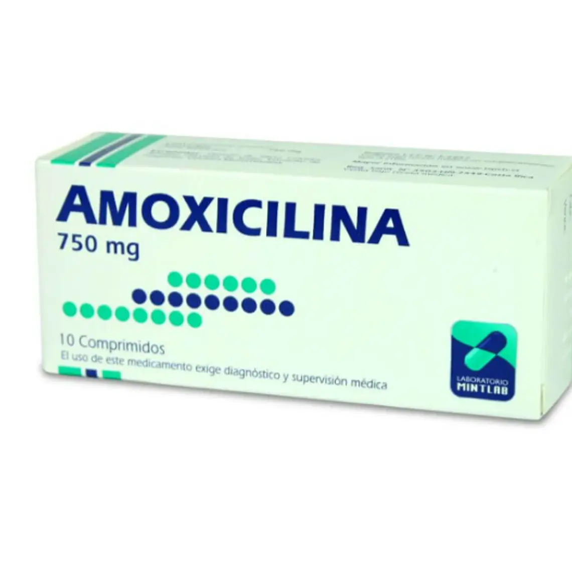 Amoxicilina (B) 750 mg 10 Comprimidos. 1