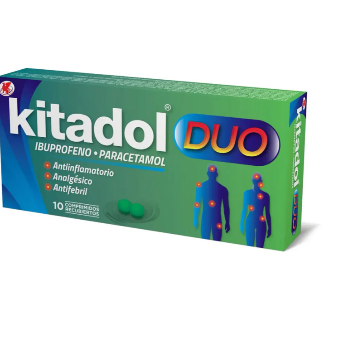 Kitadol Duo Ibuprofeno Paracetamol 10 Comprimidos recubiertos. 1