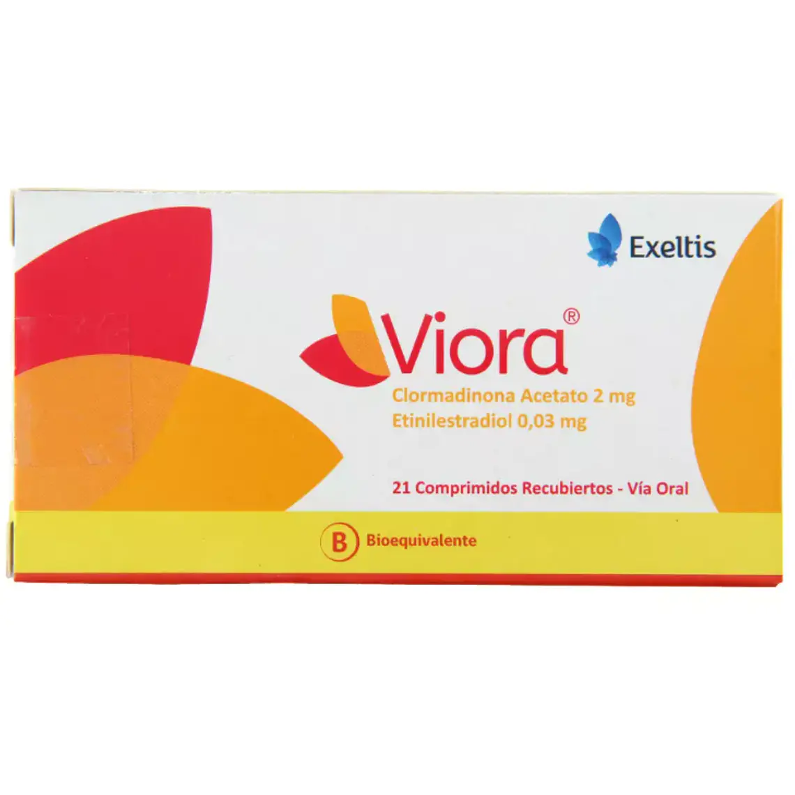Viora (B) Clormadinona Etinilestradiol 21 Comprimidos recubiertos. 1