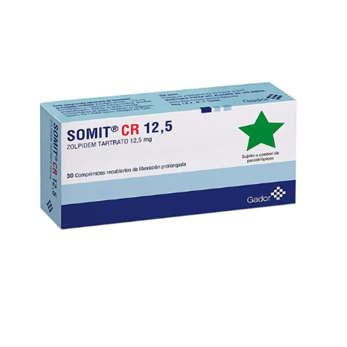 Somit CR Zolpidem 12,5 mg 30 Comprimidos. Medicamento controlado, venta presencial. 1