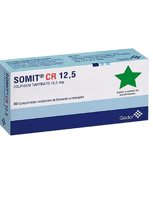 Somit CR Zolpidem 12,5 mg 30 Comprimidos. Medicamento controlado, venta presencial.