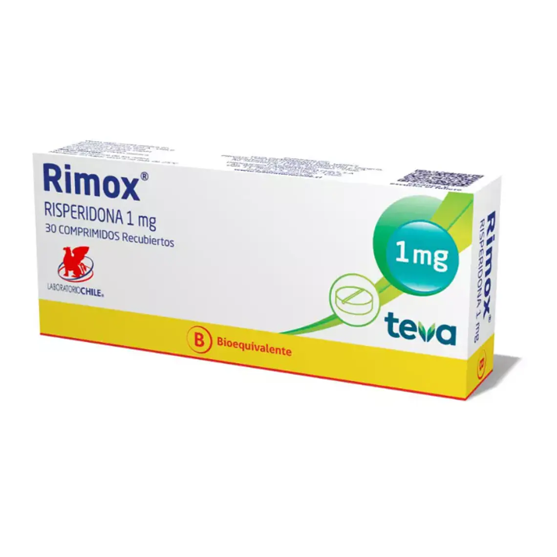 Rimox (B) Risperidona 1 mg 30 Comprimidos recubiertos. 1
