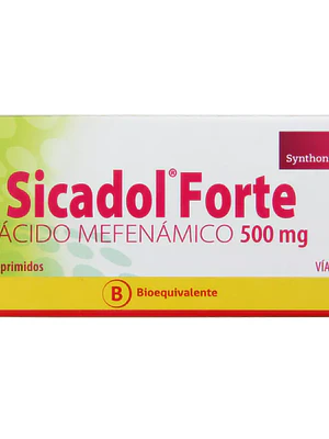 Sicadol Forte (B)  Ácido mefenámico 500 mg 10 Comprimidos.