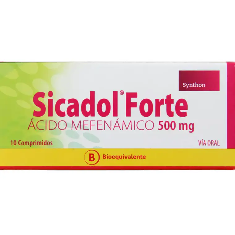 Sicadol Forte (B)  Ácido mefenámico 500 mg 10 Comprimidos. 1