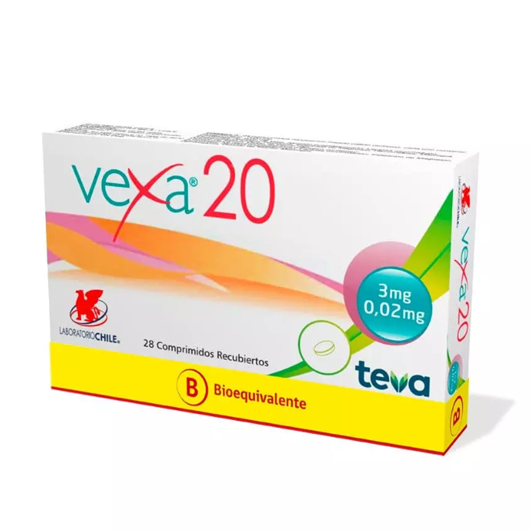 Vexa 20 (B) Drospirenona / Etinilestradiol 28 Comprimidos Recubiertos 1