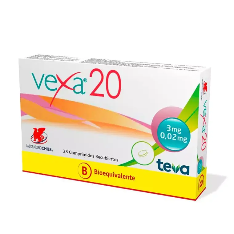Vexa 20 (B) Drospirenona / Etinilestradiol 28 Comprimidos Recubiertos 1