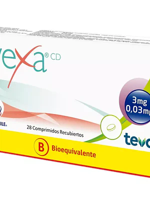 Vexa CD (B) Drospirenona Etinilestradiol 28 Comprimidos recubiertos.