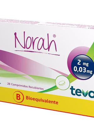 Norah (B) Dienogest Etinilestradiol 28 Comprimidos recubiertos.